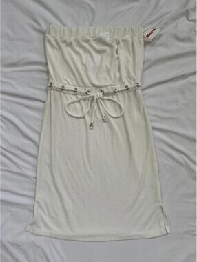 Beach Break women’s size small white terry strapless beach cover up dress